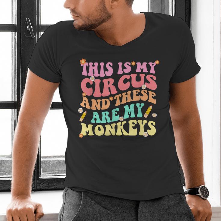 This Is My Circus And These Are My Monkeys School Teacher Men's V-Neck T-Shirt, gift for family, gift for coworker This Is My Circus And These Are My Monkeys School Teacher Men's V-Neck T-Shirt, gift for family, gift for coworker