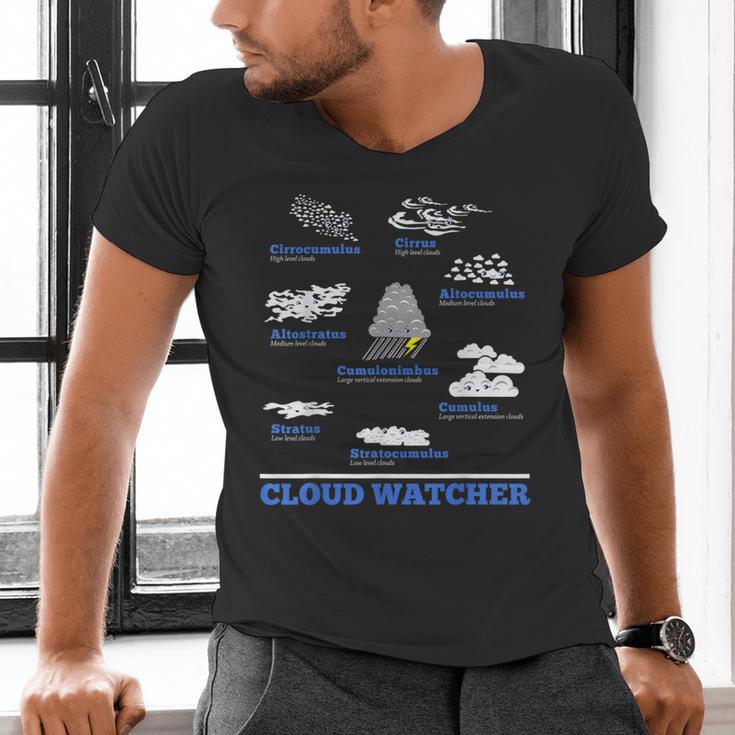 Cloud Watcher Cloud Types Science Student Teacher Cute Faces Men's V-Neck T-Shirt, Science Teacher Shirts, gift for family, gift for coworker