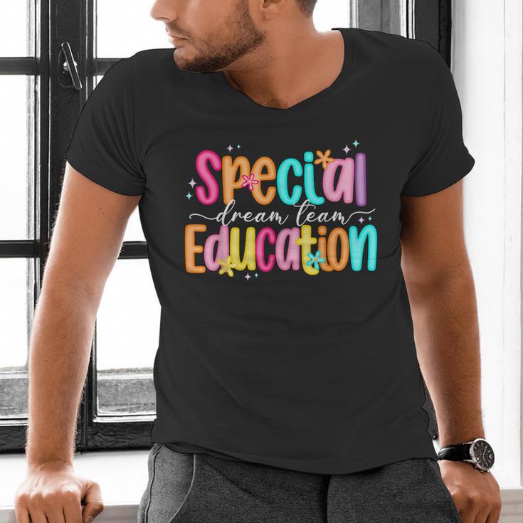 Color Special Education Squad Groovy Dream Team SPED Teacher Men's V-Neck T-Shirt, Groovy Teacher Shirts, gift for family, gift for coworker Color Special Education Squad Groovy Dream Team SPED Teacher Men's V-Neck T-Shirt, Groovy Teacher Shirts, gift for family, gift for coworker