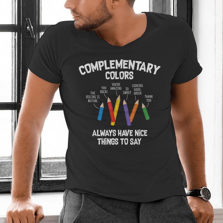 Complementary Colors Art Teacher Pun Shirt Men's V-Neck T-Shirt, gift for family, gift for coworker