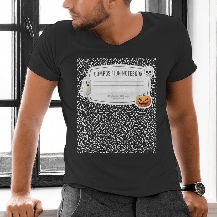 Composition Notebook Costume Adult Halloween For Teacher Men's V-Neck T-Shirt, gift for family, gift for coworker