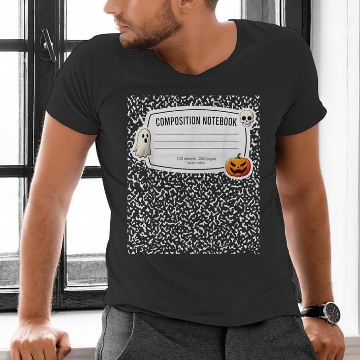 Composition Notebook Costume Adult Halloween For Teachers Men's V-Neck T-Shirt, gift for family, gift for coworker Composition Notebook Costume Adult Halloween For Teachers Men's V-Neck T-Shirt, gift for family, gift for coworker