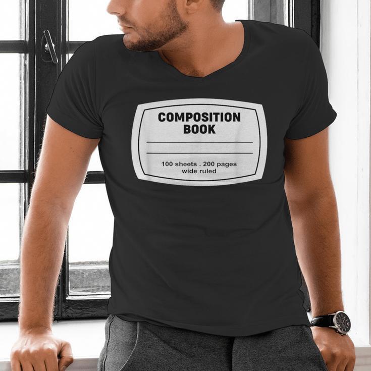Composition Notebook Halloween Costume Teacher Student Men's V-Neck T-Shirt, gift for family, gift for coworker Composition Notebook Halloween Costume Teacher Student Men's V-Neck T-Shirt, gift for family, gift for coworker