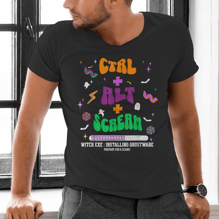 Computer Teacher Spooky Halloween Technology STEM Engineer Men's V-Neck T-Shirt, gift for family, gift for coworker Computer Teacher Spooky Halloween Technology STEM Engineer Men's V-Neck T-Shirt, gift for family, gift for coworker