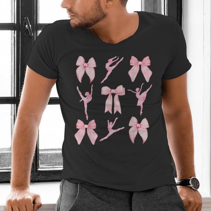Coquette Bow Ballet Dance Teacher Coquette Women Dancing Men's V-Neck T-Shirt, gift for family, gift for coworker Coquette Bow Ballet Dance Teacher Coquette Women Dancing Men's V-Neck T-Shirt, gift for family, gift for coworker
