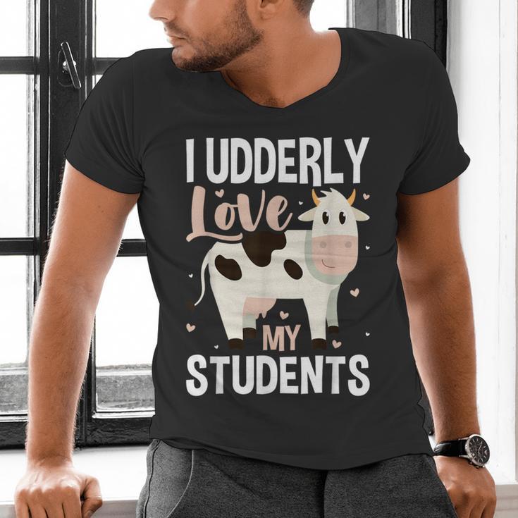 Cow Teacher Lover Men's V-Neck T-Shirt, gift for family, gift for coworker