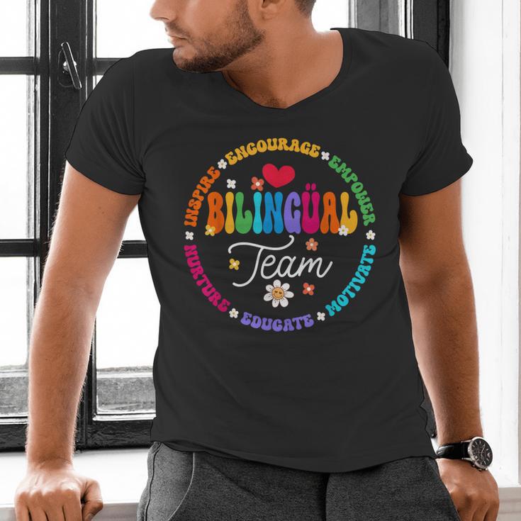 Cultivando Bilingues Dual Language Bilingual Team Teacher Men's V-Neck T-Shirt, gift for family, gift for coworker Cultivando Bilingues Dual Language Bilingual Team Teacher Men's V-Neck T-Shirt, gift for family, gift for coworker