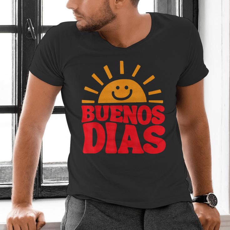 Cute Bilingual Spanish Teacher Buenos Dias Sunshine Men's V-Neck T-Shirt, gift for family, gift for coworker Cute Bilingual Spanish Teacher Buenos Dias Sunshine Men's V-Neck T-Shirt, gift for family, gift for coworker