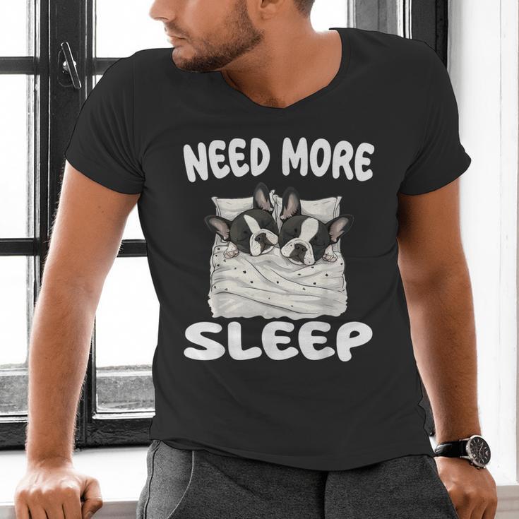 Cute Boston Terrier Need More Sleep Pajamas Nightgown Men's V-Neck T-Shirt, gift for family, gift for coworker
