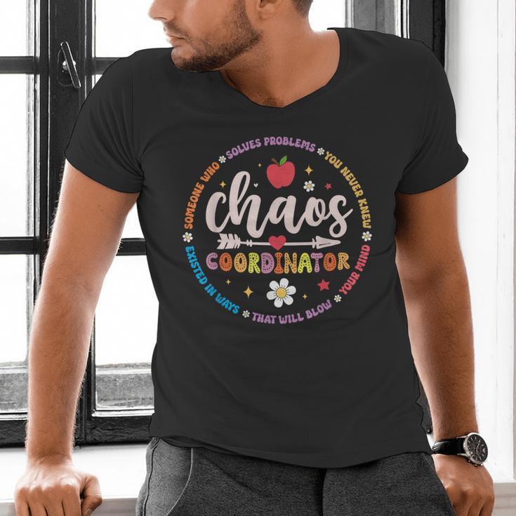 Cute Chaos Coordinator Teacher First Day Of School Men's V-Neck T-Shirt, gift for family, gift for coworker Cute Chaos Coordinator Teacher First Day Of School Men's V-Neck T-Shirt, gift for family, gift for coworker
