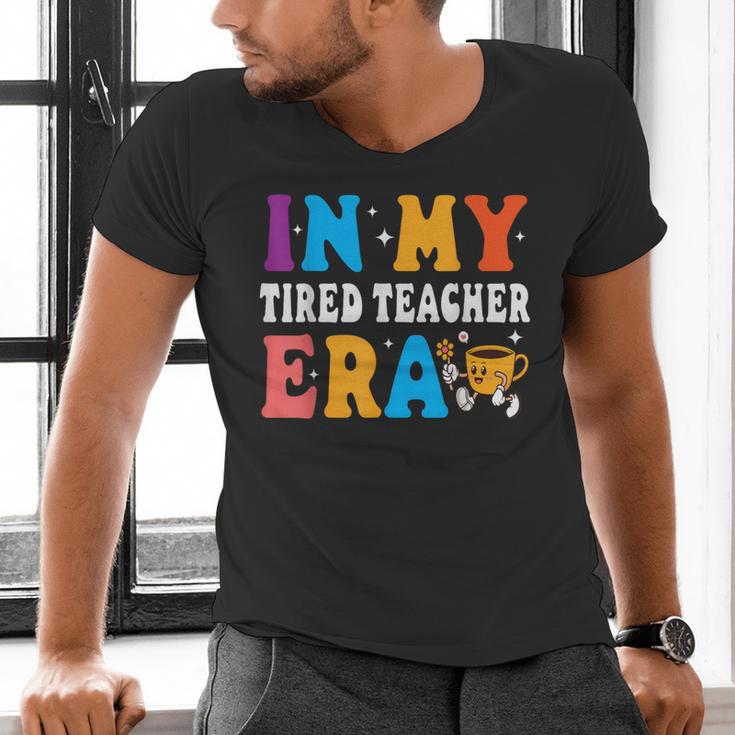 Cute Coffee Glass Face Happy Day In My Tired Teacher ERA For Men Women Men's V-Neck T-Shirt, gift for family, gift for coworker Cute Coffee Glass Face Happy Day In My Tired Teacher ERA For Men Women Men's V-Neck T-Shirt, gift for family, gift for coworker
