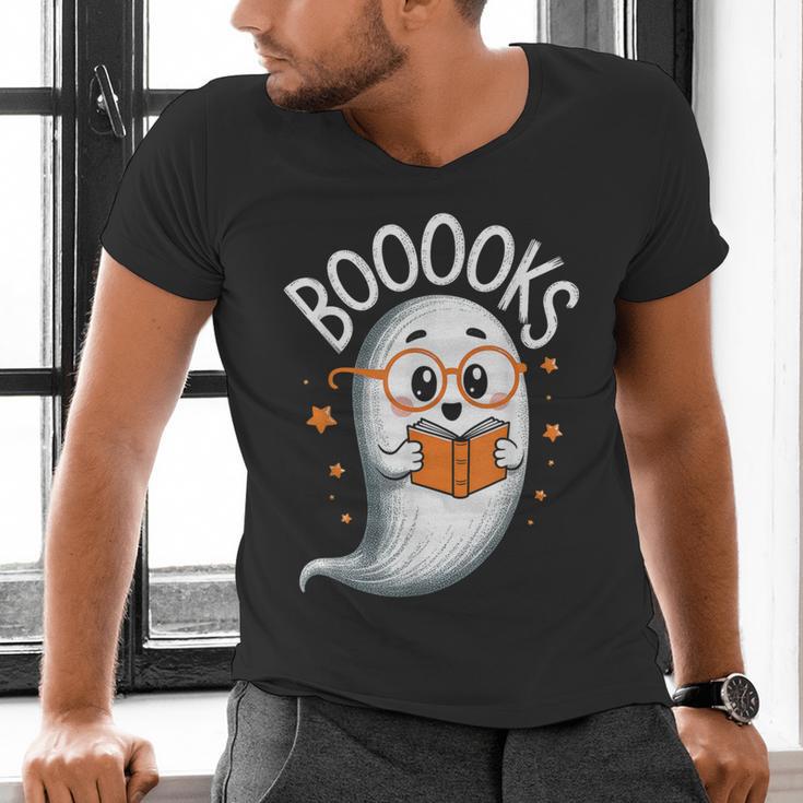 Cute Ghost Book Reading Halloween Teacher Men's V-Neck T-Shirt, gift for family, gift for coworker Cute Ghost Book Reading Halloween Teacher Men's V-Neck T-Shirt, gift for family, gift for coworker