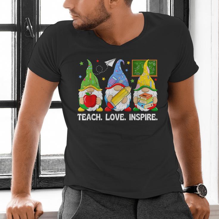 Cute Gnomes Teach Love And Inspire Back To School Teacher Men's V-Neck T-Shirt, gift for family, gift for coworker Cute Gnomes Teach Love And Inspire Back To School Teacher Men's V-Neck T-Shirt, gift for family, gift for coworker