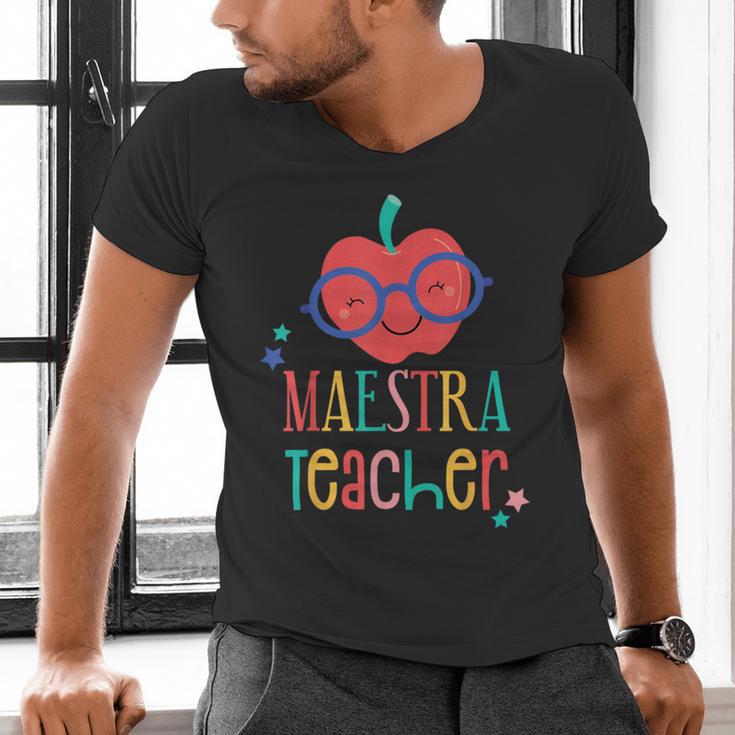 Cute Maestra Teacher Men's V-Neck T-Shirt, gift for family, gift for coworker Cute Maestra Teacher Men's V-Neck T-Shirt, gift for family, gift for coworker