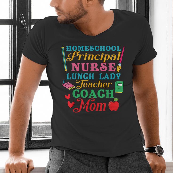 Cute Principal Nurse Lunch Lady Teacher Coach Homeschool Mom Men's V-Neck T-Shirt, gift for family, gift for coworker