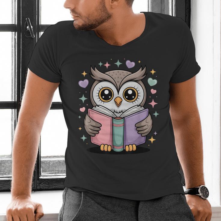 Cute Reading Owl Book Lover Teacher Librarian Bookworm Men's V-Neck T-Shirt, gift for family, gift for coworker Cute Reading Owl Book Lover Teacher Librarian Bookworm Men's V-Neck T-Shirt, gift for family, gift for coworker