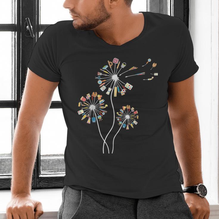 Dandelion Art Shirt For Artist Or Art Teacher Creative Art Men's V-Neck T-Shirt, gift for family, gift for coworker