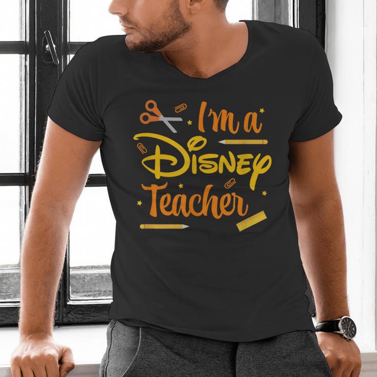 Disney Back To School I'm A Disney Teacher Crafty Logo Men's V-Neck T-Shirt, gift for family, gift for coworker Disney Back To School I'm A Disney Teacher Crafty Logo Men's V-Neck T-Shirt, gift for family, gift for coworker