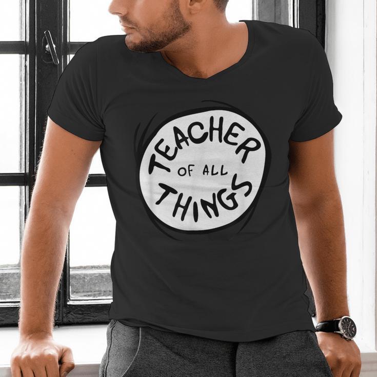 Dr Seuss Teacher Of All Things Red Emblem Men's V-Neck T-Shirt, gift for family, gift for coworker Dr Seuss Teacher Of All Things Red Emblem Men's V-Neck T-Shirt, gift for family, gift for coworker