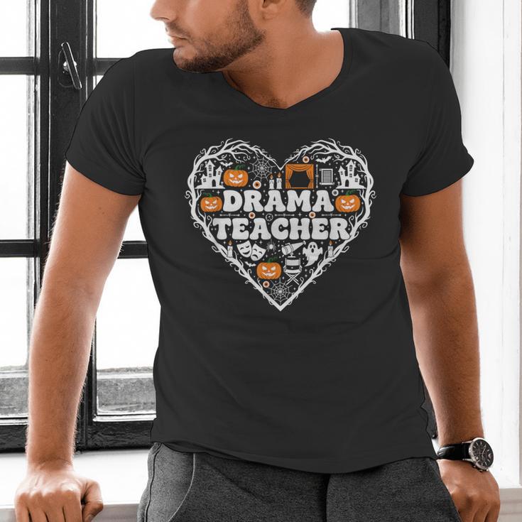 Drama Teacher Heart Pumpkin Ghost Halloween Kids Men's V-Neck T-Shirt, gift for family, gift for coworker Drama Teacher Heart Pumpkin Ghost Halloween Kids Men's V-Neck T-Shirt, gift for family, gift for coworker