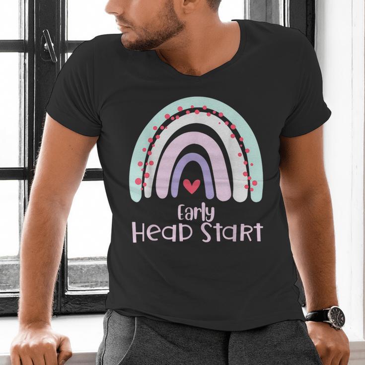 Early Headstart Cute Retro Rainbow Teachers Men's V-Neck T-Shirt, gift for family, gift for coworker Early Headstart Cute Retro Rainbow Teachers Men's V-Neck T-Shirt, gift for family, gift for coworker
