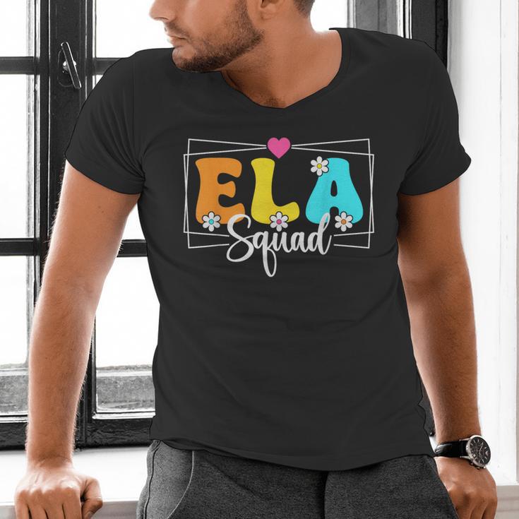 ELA Squad Teacher Back To School English Language Arts Men's V-Neck T-Shirt, English Teacher Shirts, gift for family, gift for coworker