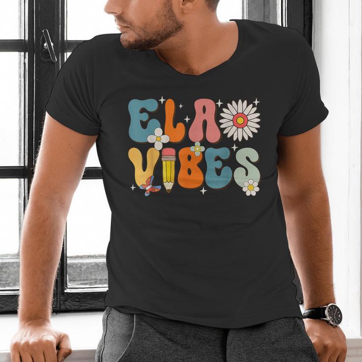 English Teacher Ela Vibes Teacher Kids First Day Of School Men's V-Neck T-Shirt, English Teacher Shirts, gift for family, gift for coworker English Teacher Ela Vibes Teacher Kids First Day Of School Men's V-Neck T-Shirt, English Teacher Shirts, gift for family, gift for coworker