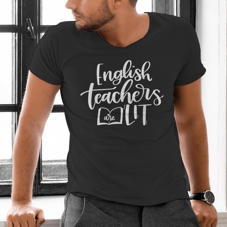 English Teachers Are Lit Teacher Appreciation Men's V-Neck T-Shirt, English Teacher Shirts, gift for family, gift for coworker