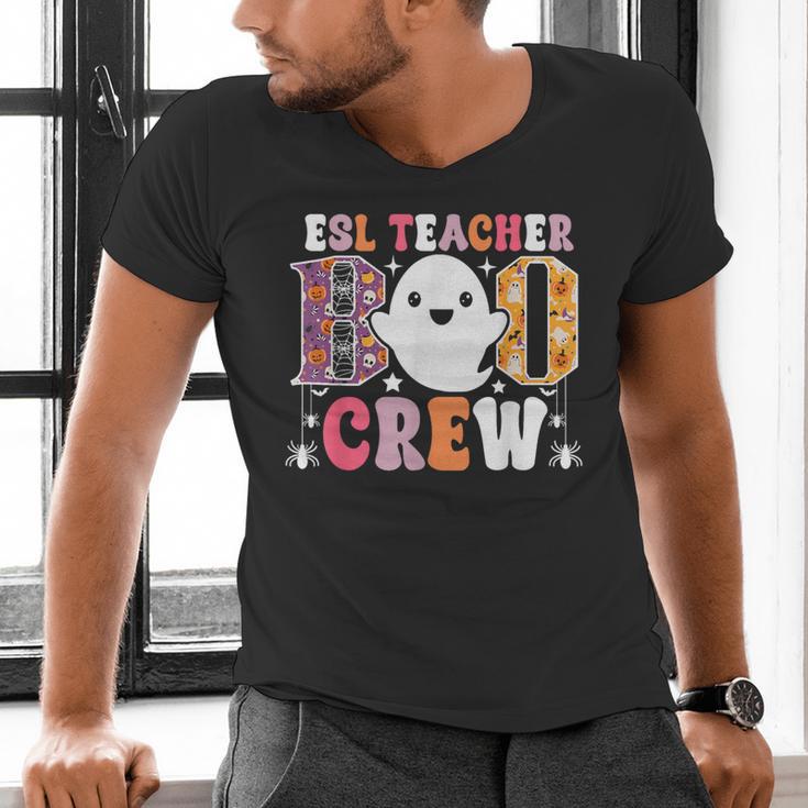 ESL Teacher Boo Crew Halloween Costume Men's V-Neck T-Shirt, Esl Teacher Shirts, gift for family, gift for coworker