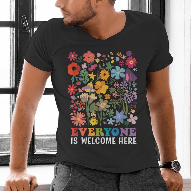 Everyone Is Welcome Here Tshirt Idaho Teacher Support Retro Men's V-Neck T-Shirt, gift for family, gift for coworker