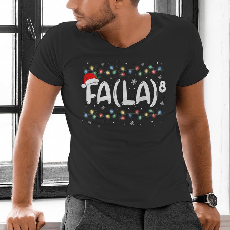 FA LA8 Christmas Santa Fa La Math Teacher Men Women Men's V-Neck T-Shirt, gift for family, gift for coworker