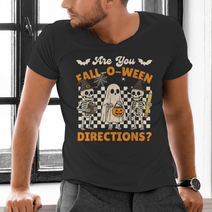 Are You Fall o Ween Directions Halloween Skeleton Teacher Men's V-Neck T-Shirt, gift for family, gift for coworker Are You Fall o Ween Directions Halloween Skeleton Teacher Men's V-Neck T-Shirt, gift for family, gift for coworker