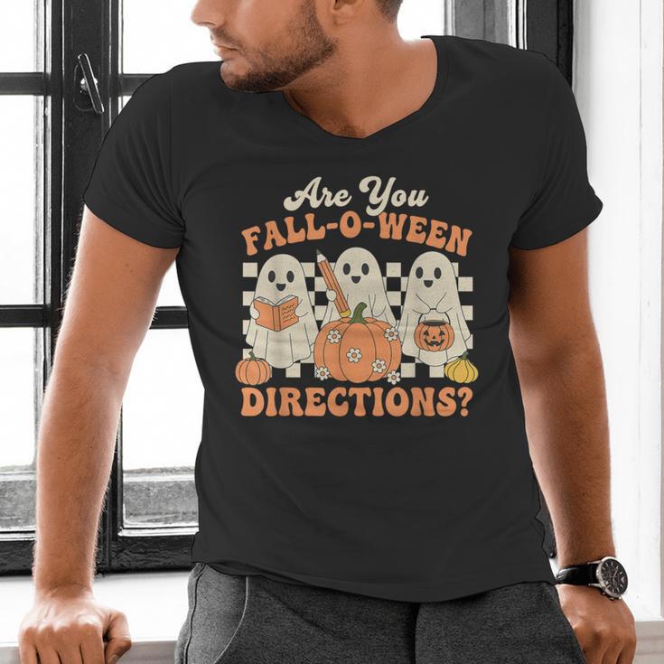Are You Fall O Ween Directions Halloween Teacher Men's V-Neck T-Shirt, gift for family, gift for coworker