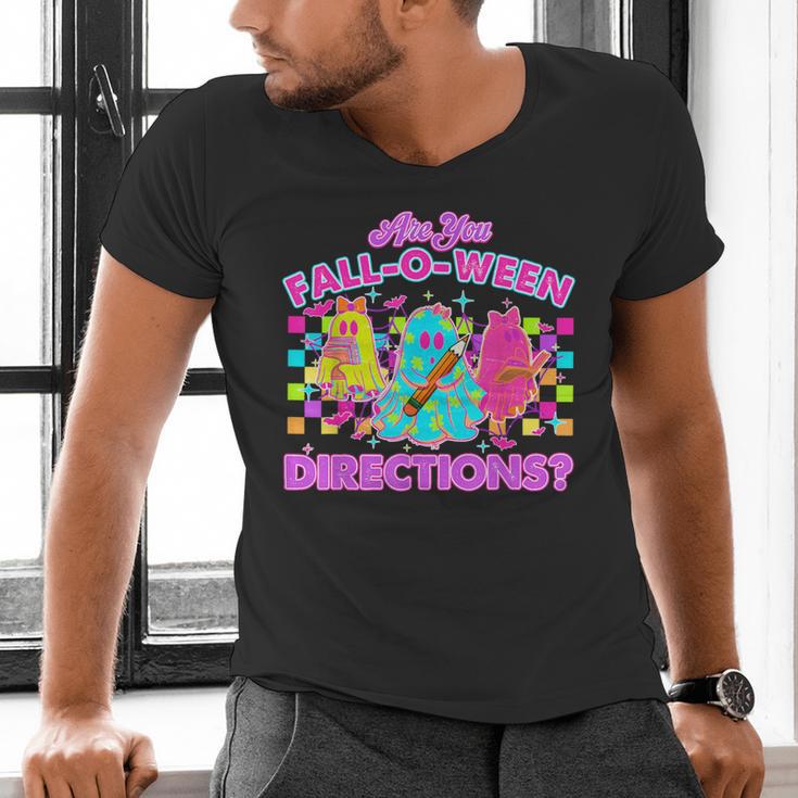 Are You Fall-O-Ween Directions Teacher Ghost Halloween Men's V-Neck T-Shirt, gift for family, gift for coworker Are You Fall-O-Ween Directions Teacher Ghost Halloween Men's V-Neck T-Shirt, gift for family, gift for coworker