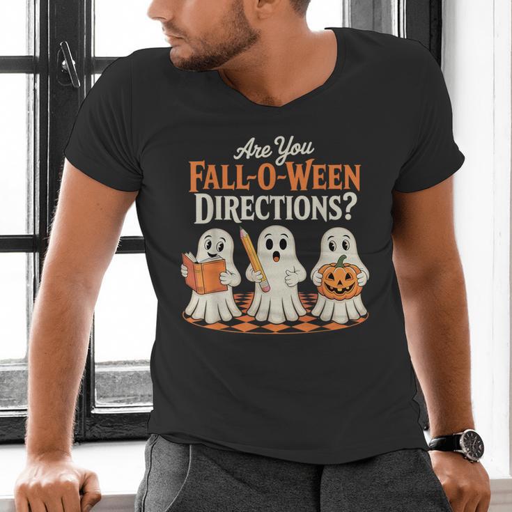 Are You Fall O Ween DirectionsRetro Teacher Halloween Ghost Men's V-Neck T-Shirt, gift for family, gift for coworker Are You Fall O Ween DirectionsRetro Teacher Halloween Ghost Men's V-Neck T-Shirt, gift for family, gift for coworker