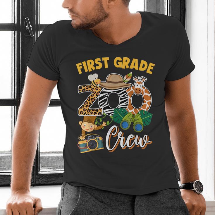 First Grade Zoo Field Trip Squad Matching Teacher Students Men's V-Neck T-Shirt, First Grade Teacher Shirts, gift for family, gift for coworker
