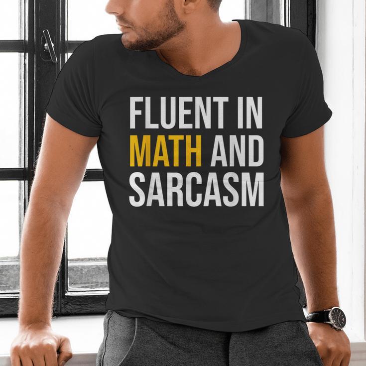 Fluent In Math And Sarcasm Teacher Appreciation Day Gift Men's V-Neck T-Shirt, gift for family, gift for coworker