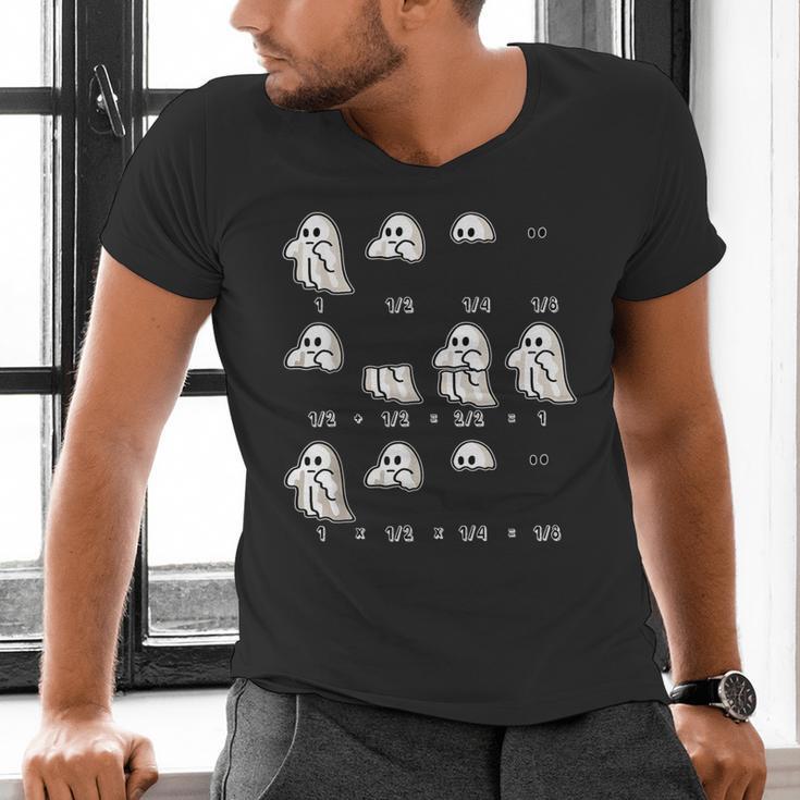 Fractions Math Teacher Ghost Math Halloween Humorous Men's V-Neck T-Shirt, gift for family, gift for coworker Fractions Math Teacher Ghost Math Halloween Humorous Men's V-Neck T-Shirt, gift for family, gift for coworker