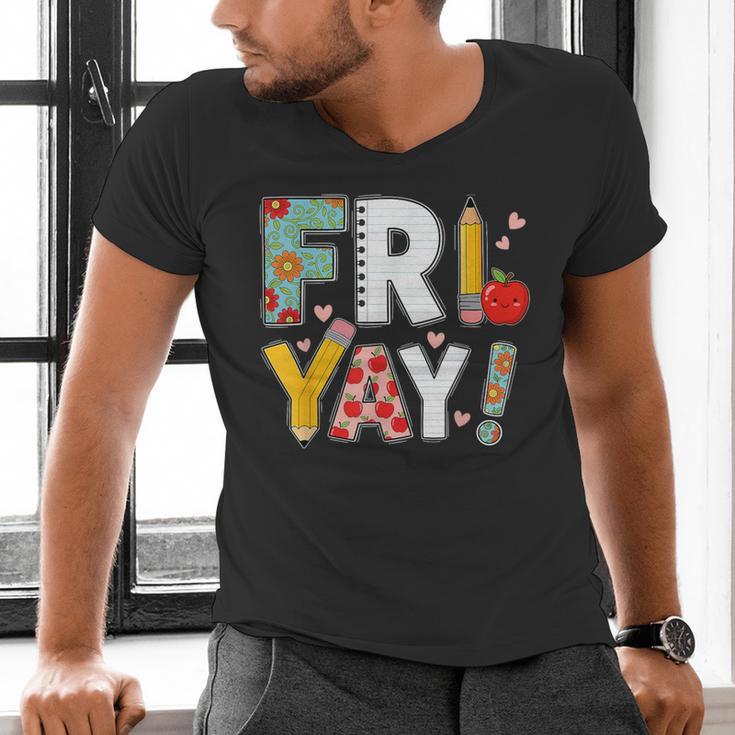 Fri Yay Teacher Happy Friday Friyay Weekend Back To School Men's V-Neck T-Shirt, gift for family, gift for coworker Fri Yay Teacher Happy Friday Friyay Weekend Back To School Men's V-Neck T-Shirt, gift for family, gift for coworker