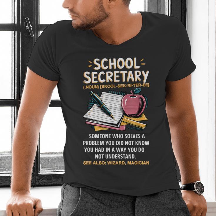 Front Office Teacher Admin Meaning School Secretary Men's V-Neck T-Shirt, gift for family, gift for coworker Front Office Teacher Admin Meaning School Secretary Men's V-Neck T-Shirt, gift for family, gift for coworker