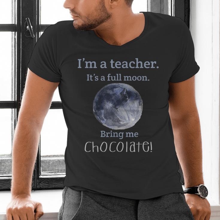 Full Moon Teacher Humor For Men Women Girls Kids Men's V-Neck T-Shirt, gift for family, gift for coworker