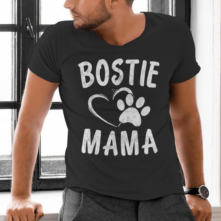 Fun Bostie Mama Dog Lover Apparel Boston Terrier Mom Men's V-Neck T-Shirt, Boston Terrier Mom Shirts, gift for family, gift for coworker
