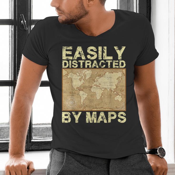 Geography Teacher Easily Distracted By Maps Men's V-Neck T-Shirt, gift for family, gift for coworker Geography Teacher Easily Distracted By Maps Men's V-Neck T-Shirt, gift for family, gift for coworker