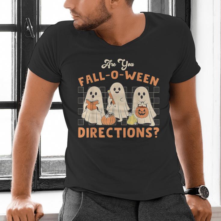 Ghost Are You Fall-O-Ween Directions Teacher Halloween Men's V-Neck T-Shirt, gift for family, gift for coworker
