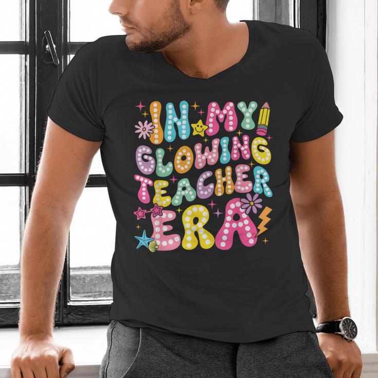 In My Glowing Teacher Era Teaching Back To School Men's V-Neck T-Shirt, gift for family, gift for coworker In My Glowing Teacher Era Teaching Back To School Men's V-Neck T-Shirt, gift for family, gift for coworker