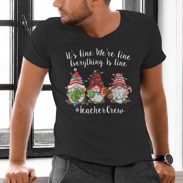 Gnome It's Fine I'm Fine Everything Is Fine Teacher Xmas Men's V-Neck T-Shirt, gift for family, gift for coworker Gnome It's Fine I'm Fine Everything Is Fine Teacher Xmas Men's V-Neck T-Shirt, gift for family, gift for coworker