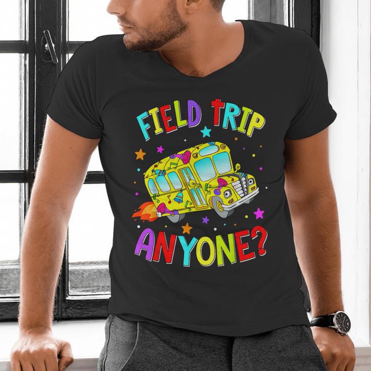 Groovy Field Trip Anyone Happy Field Day For Teachers Kids Men's V-Neck T-Shirt, gift for family, gift for coworker Groovy Field Trip Anyone Happy Field Day For Teachers Kids Men's V-Neck T-Shirt, gift for family, gift for coworker