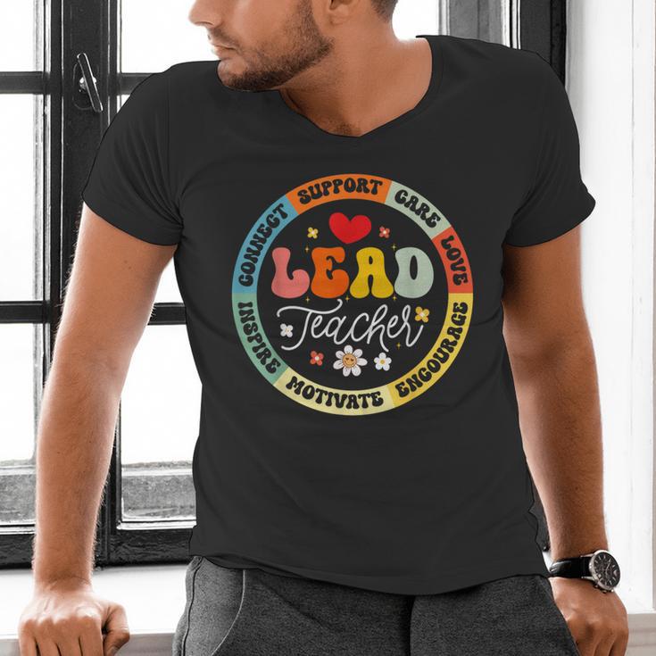 Groovy Lead Teacher Appreciation Back To School Men's V-Neck T-Shirt, Groovy Teacher Shirts, gift for family, gift for coworker
