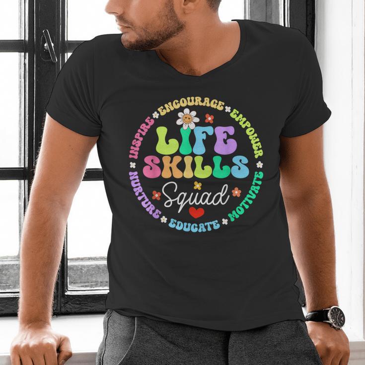 Groovy Life Skills Squad Teacher Special Ed SPED Team Crew Men's V-Neck T-Shirt, Groovy Teacher Shirts, gift for family, gift for coworker