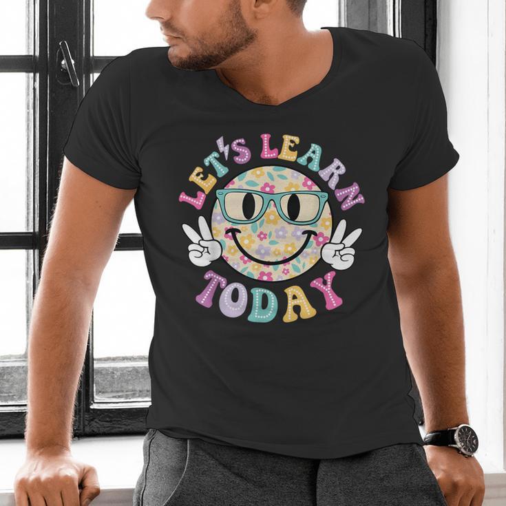 Groovy Retro Lets Learn Today Teacher Student Back To School Men's V-Neck T-Shirt, Groovy Teacher Shirts, gift for family, gift for coworker Groovy Retro Lets Learn Today Teacher Student Back To School Men's V-Neck T-Shirt, Groovy Teacher Shirts, gift for family, gift for coworker